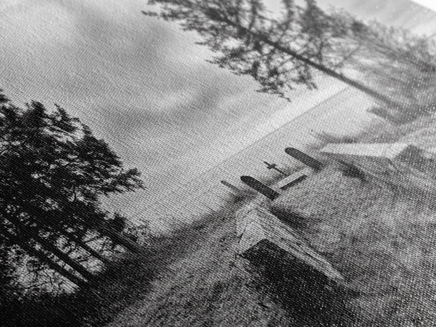 Coastal Graveyard, Moody Seascape, Quiet Reflection Scene, Framed Canvas Print, Gothic Office or Haunted Fall Wall Art Decor, Hallway Wall Art