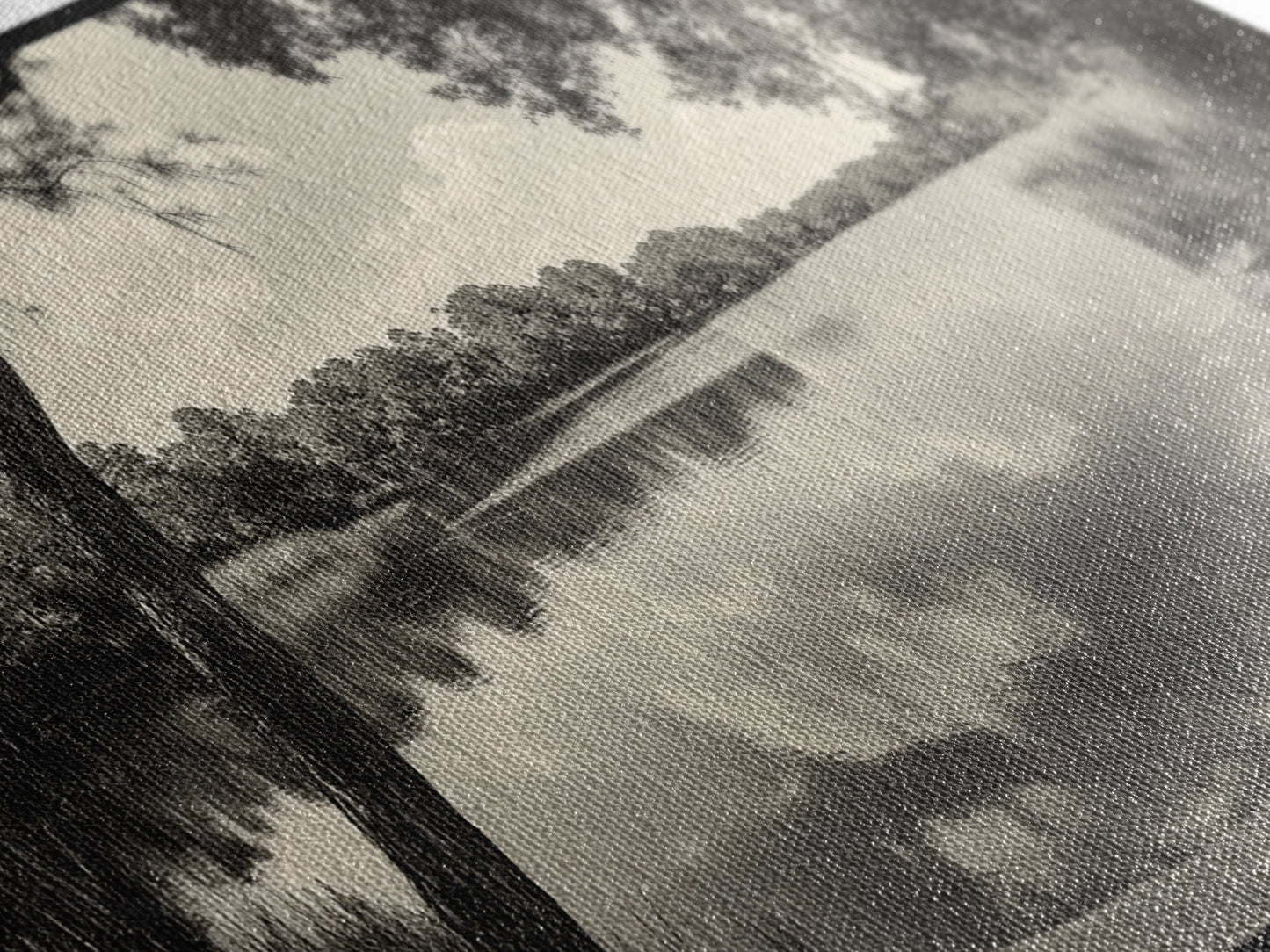 Tranquil Lake View, Peaceful Reflection Water, Nature Shoreline Print, Canvas Print, Entryway Wall Art, Rustic Neutral Decor, Rustic Bedroom Print