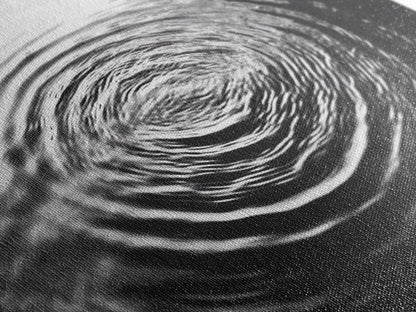 Zen-Motiv „Wasserwellen“, abstrakte Bewegung, monochrome Fluid Art, Leinwanddruck, moderne minimalistische Wandkunst, Badezimmer- oder Spa-Raumdekoration