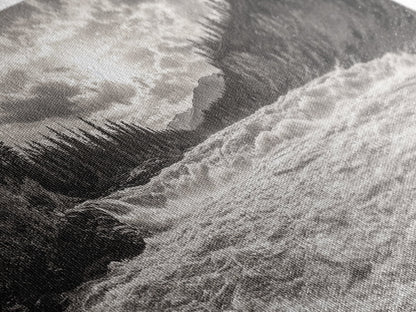 Mountain River Rapids, Adventure Landscape, Moody Forest Wall Art, Nature Explorer Vibes, Rustic Cabin Decor, Canvas Print