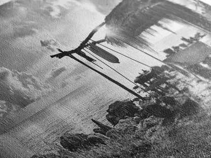 Beach Shack, Driftwood Table, Seaside Shelter, Sun Rays, Canvas Print, Rustic Coastal Art, Boho Decor, Dining Room Wall Art, Cabin Wall Art