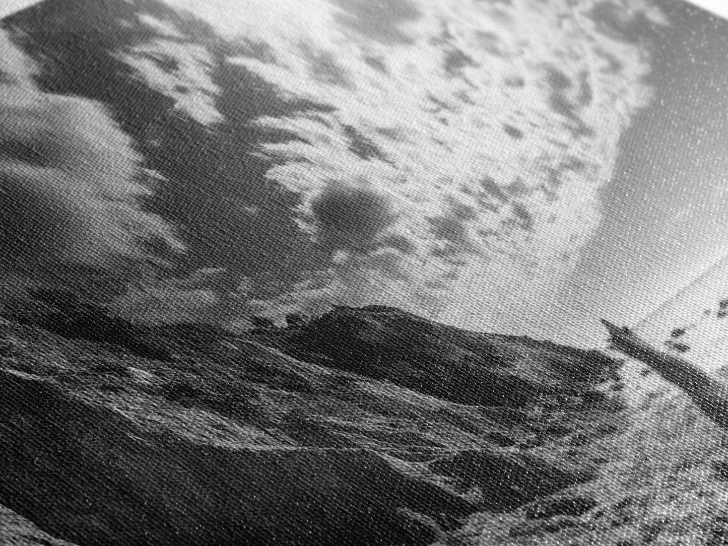 Howling Dog, Seaside Cliffs, Cloudy Sky, Wild Beach, Canvas Print, Nature Animal Art, Rustic Fall Wall Decor, Entryway Accent, Bedroom Wall Art