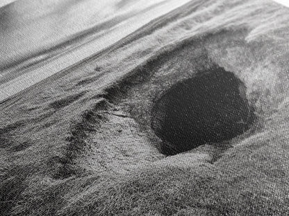 Burrow Entrance, Hidden Hole, Grassland Tunnel, Canvas Print, Nature Wall Art, Living Room Decor, Black White Landscape Photography