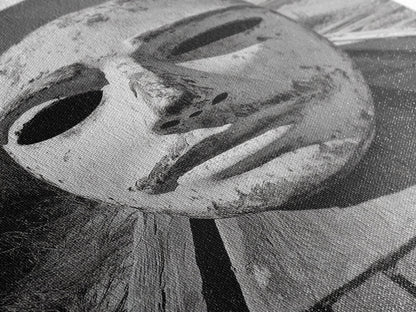 Weathered Mask, Coastal Surreal, Driftwood Dream, Canvas Print, Abstract Wall Art, Rustic Home Decor, Boho Artistic Style