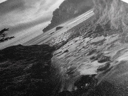 River Meets Sea, Forest Coast, Rugged Beauty, Sunset Flow, Canvas Print, Nature Wall Art, Moody Living Room Landscape