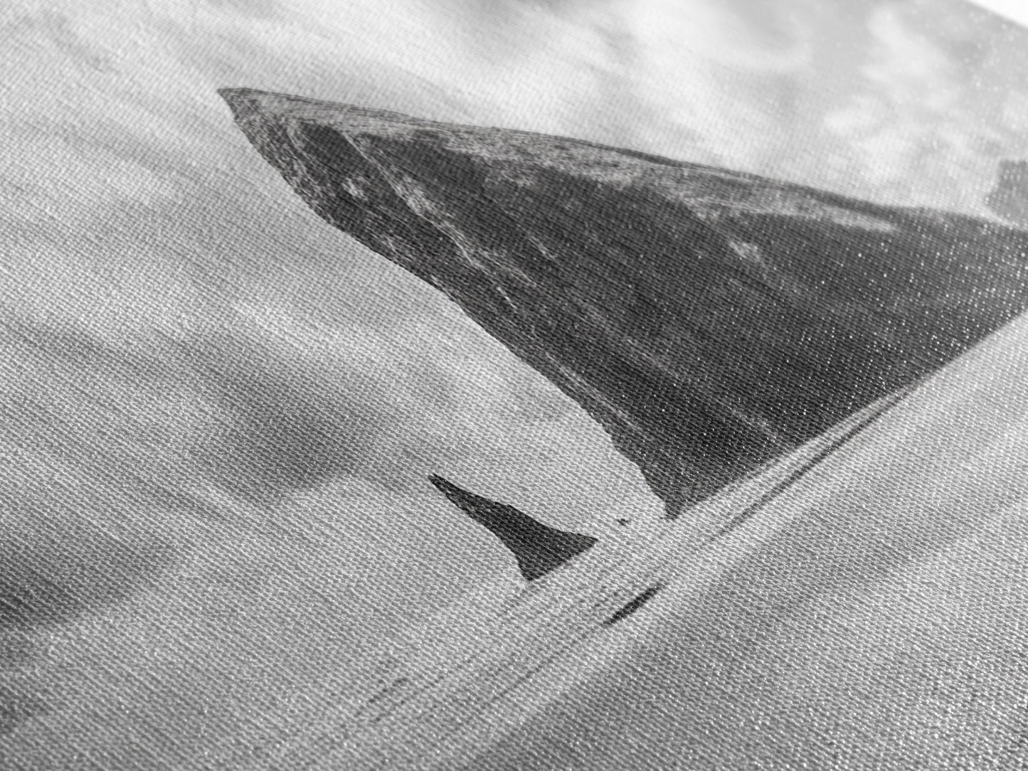 Sea Stack, Beach Horizon, Dramatic Sky, Monochrome Seascape, Framed Canvas Print, Coastal Wall Art, Modern Minimalist Entryway Decor