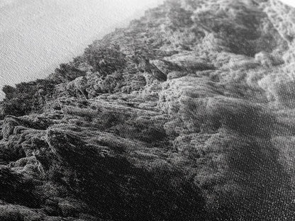 Vulkanmoos, raues Gelände, isländische Landschaft, wilde Naturszene, Leinwanddruck, Erdtöne, Wandbild für den Eingangsbereich, minimalistische Abenteuerkunst