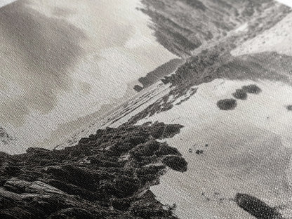 Tidal Pools, Coastal Calm, Forest Edge, Framed Canvas Print, Tranquil Bathroom Art, Pacific Northwest Decor, Nature Inspired Style