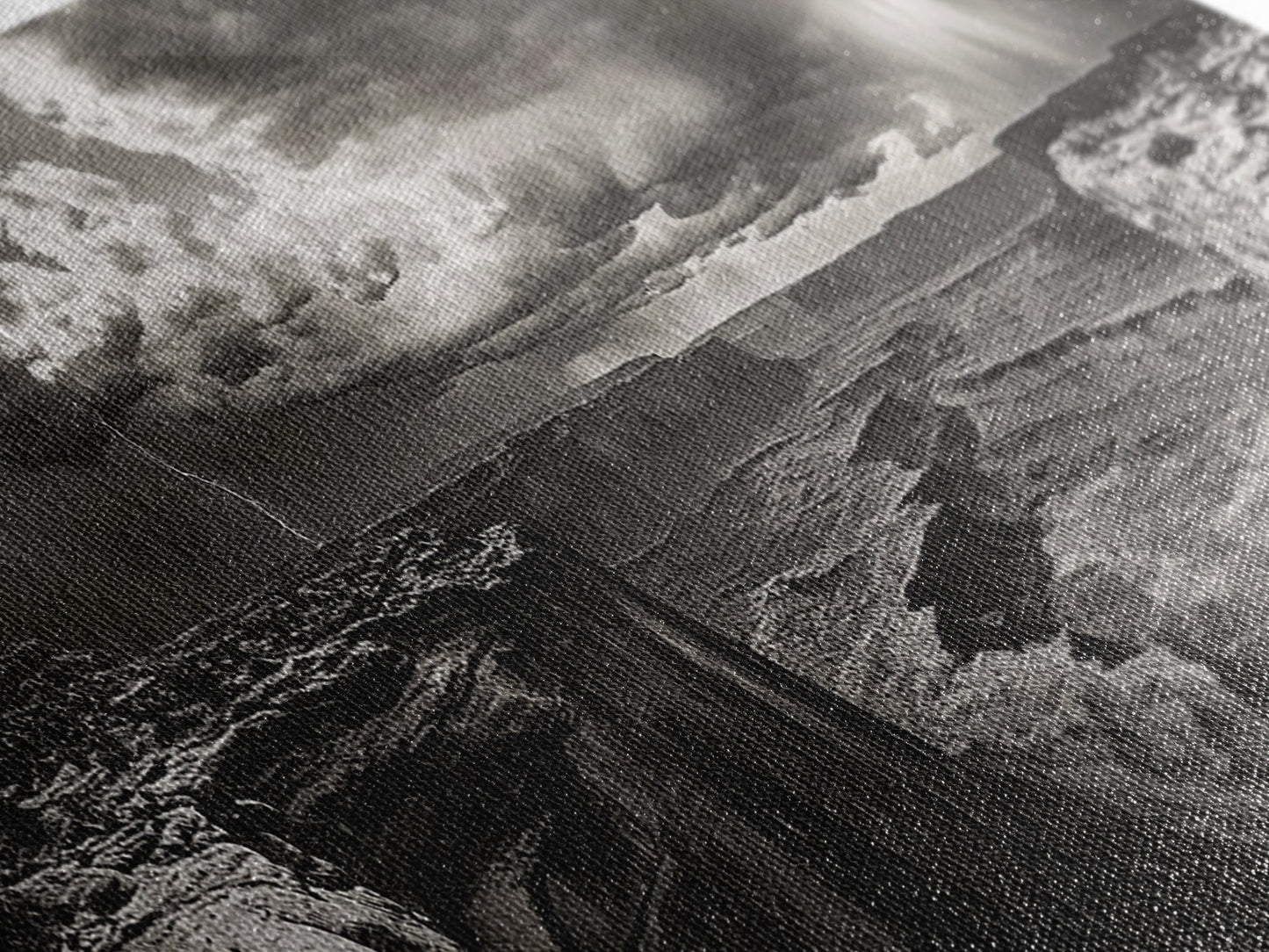 Canyon Storm, Desert Lightning, Dramatic Skies, Framed Canvas Print, Rustic Landscape Wall Art, Living Room Western Decor