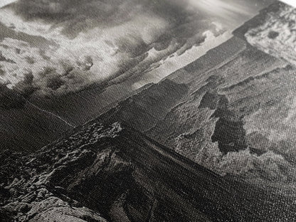 Canyon Storm, Desert Lightning, Dramatic Skies, Framed Canvas Print, Rustic Landscape Wall Art, Living Room Western Decor