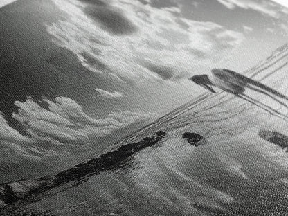 Beach Horse Reflection, Coastal Freedom, Wild Spirit Scene, Framed Canvas Print, Western Bathroom Art, Minimalist Beach House Decor