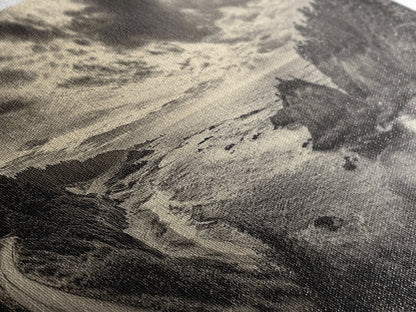 Coastal Road, Ocean Sunset, Rocky Shoreline, Framed Canvas Print, Moody Landscape Photography, Living Room Wall Art, Rustic Nature Decor