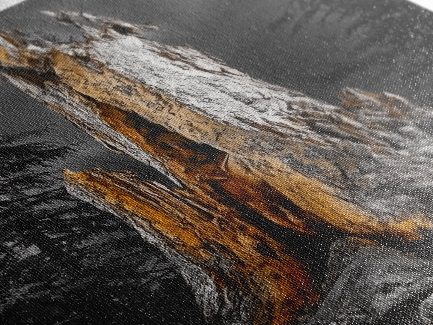 Forest Stump, Enchanted Tree, Woodland Nature, Autumn Mood, Framed Canvas Print, Rustic Wall Art, Cabin Decor, Fall Wall Accent