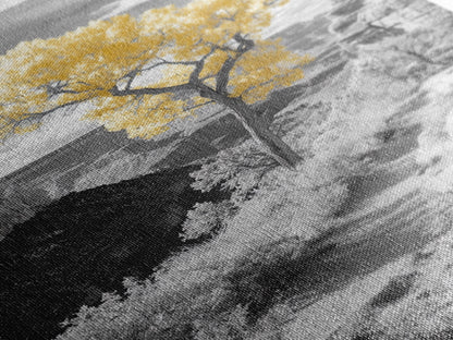 Autumn Canyon Trail, Yellow Tree, Nature Photography, Framed Canvas Print, Fall Wall Decor, Grand Canyon Print, Minimalist Landscape Art