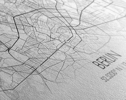 Berlin Street Map, Germany Map, Map Print, Modern Art, Wall Art, Canvas Print, Gift For New Home, Couples Décor, Minimalist Wall Art