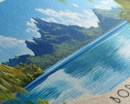 Bora Bora, France Panoramic Beach Print, Vacation Gift, France Wall Art, Beach Painting, Beach Decor, Beach Painting