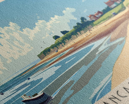 Brancaster Beach, United Kingdom Panoramic Beach Print, Vacation Gift, United Kingdom Wall Art, Framed Canvas Print, Framed Beach Painting