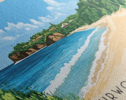 Burwood Beach, Jamaica Panoramic Beach Print, Vacation Gift, Jamaica Wall Art, Beach Painting, Beach Decor, Beach Painting