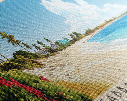 Cabbage Beach, Paradise Island, Bahamas Panoramic Print, Vacation Gift, Paradise Island, Bahamas Wall Art, Beach Painting, Beach Decor, Large Wall Art, Wood Frame Art