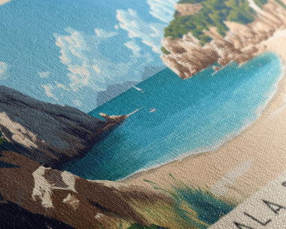 Cala Pregonda, Spain Panoramic Print, Vacation Gift, Spain Wall Art, Beach Painting, Beach Decor, Beach Or Lakehouse Art