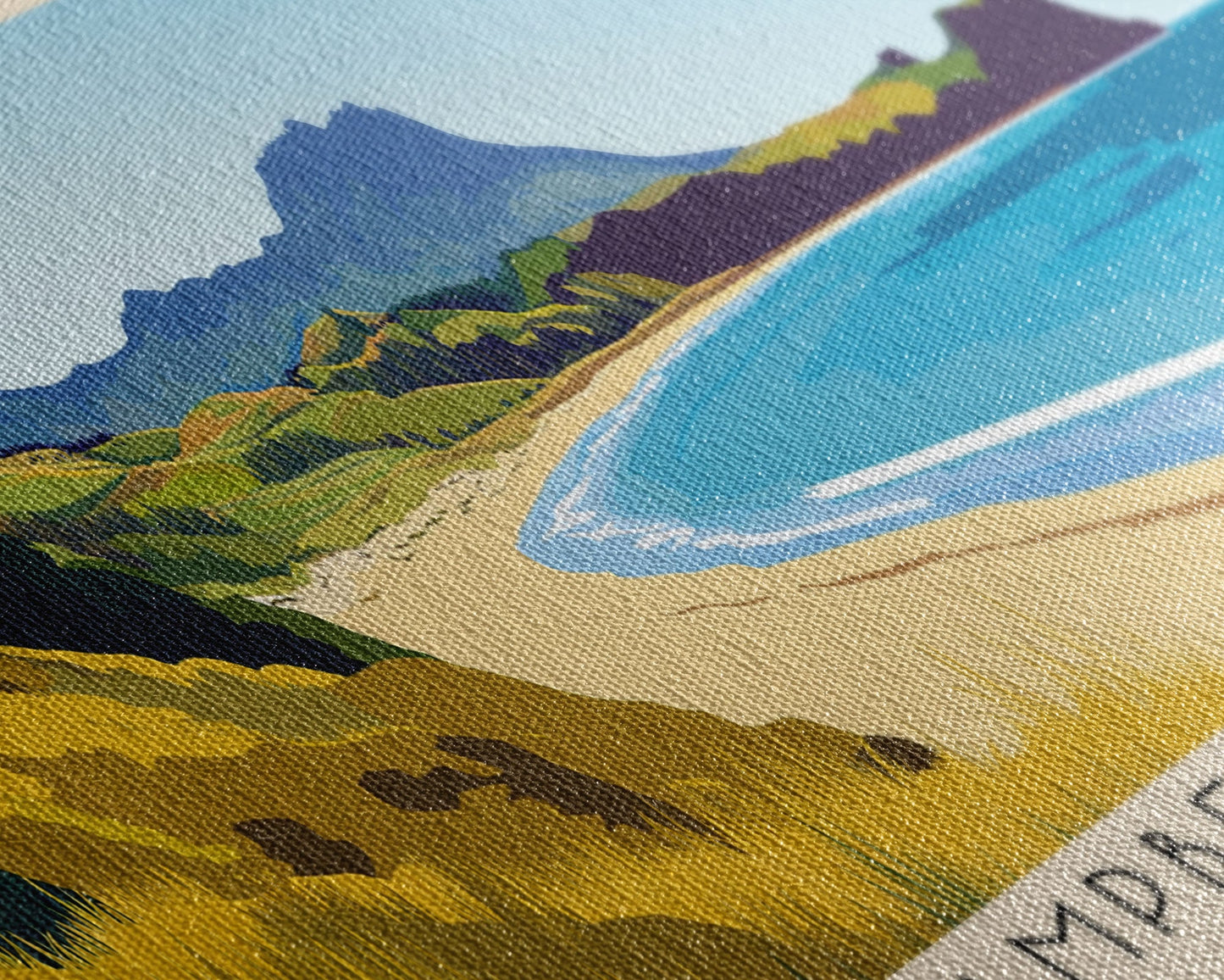 Campbell Island, New Zealand Panoramic Print, Vacation Gift, New Zealand Wall Art, Beach Painting, Beach Decor, Large Wall Art, Wood Frame Art