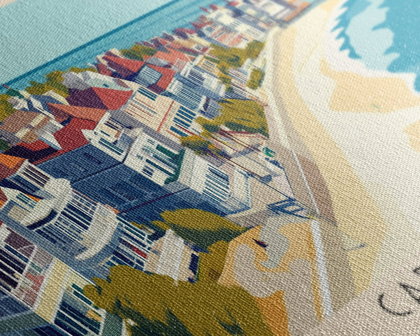 Cape May, New Jersey Panoramic Beach Print, Vacation Gift, New Jersey Wall Art, Beach Painting, Beach Decor, Beach Painting