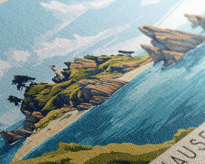 Chausey Islands, France Panoramic Beach Print, Vacation Gift, France Wall Art, Beach Painting, Beach Decor, Beach Painting