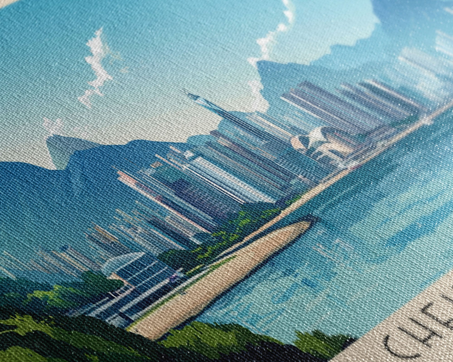 Cheung Sha, Hong Kong Panoramic Print, Vacation Gift, Hong Kong Wall Art, Beach Painting, Beach Decor, Large Wall Art, Wood Frame Art