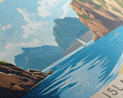 Isla Damas, Chile Panoramic Print, Vacation Gift, Chile Wall Art, Beach Painting, Beach Decor, Large Wall Art, Wood Frame Art