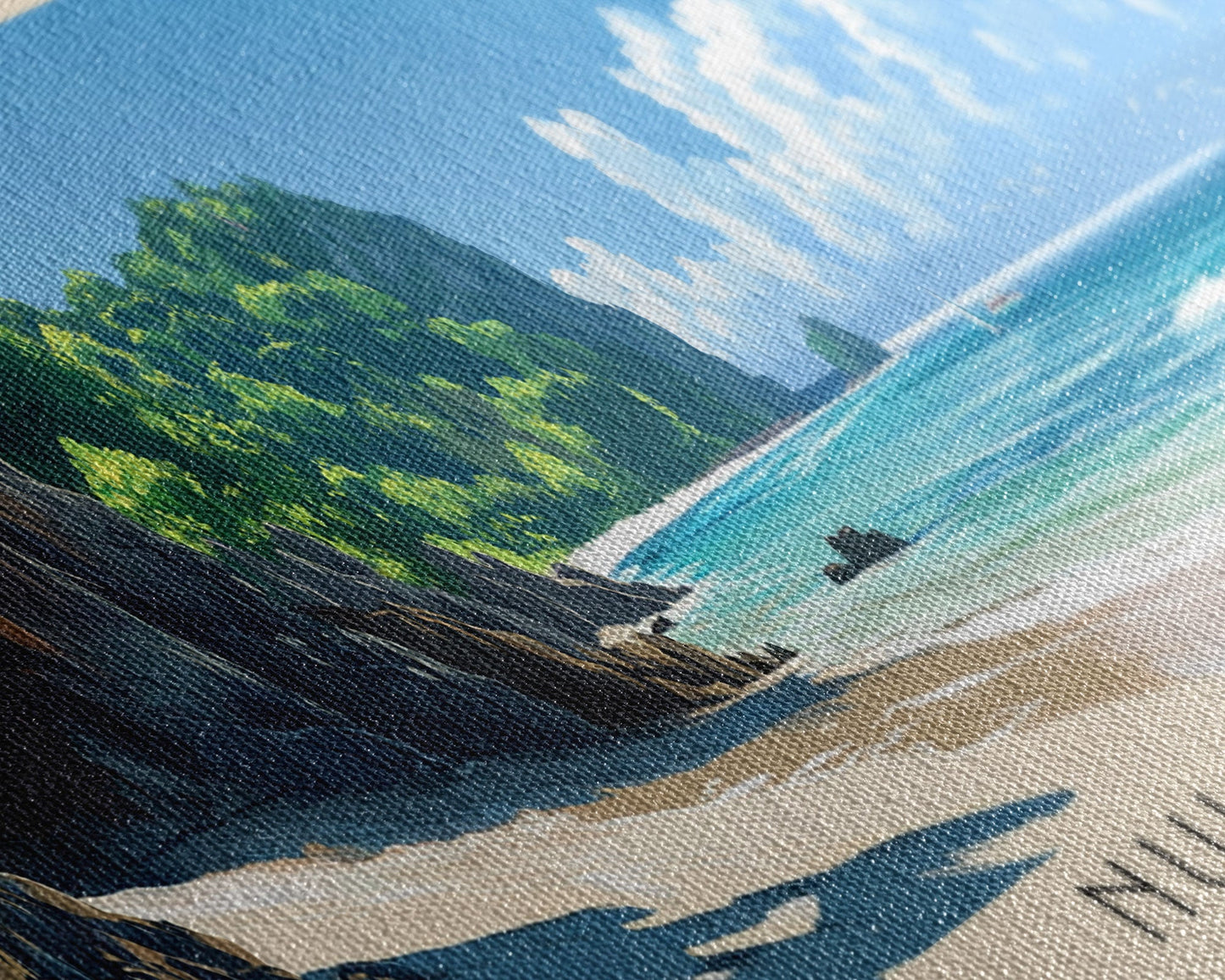 Nui Beach, Thailand Panoramic Print, Vacation Gift, Thailand Wall Art, Beach Painting, Beach Decor, Beach Or Lakehouse Art