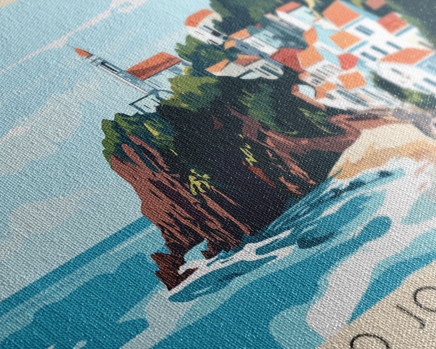 São Jorge Island, Portugal Panoramic Beach Print, Vacation Gift, Portugal Wall Art, Beach Painting, Beach Decor, Beach Painting