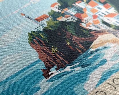 São Jorge Island, Portugal Panoramic Beach Print, Vacation Gift, Portugal Wall Art, Beach Painting, Beach Decor, Beach Painting