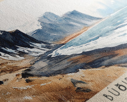 Búðir Beach, Iceland Watercolor Beach Print, Vacation Gift, Iceland Wall Art, Beach Painting, Beach Decor, Beach Painting