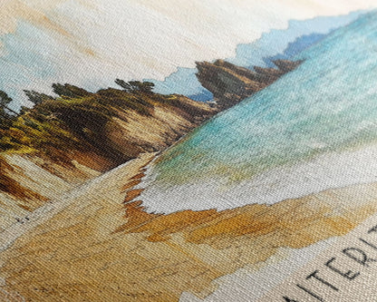 Kaiteriteri Beach, Nelson, New Zealand Watercolor Print, Vacation Gift, Nelson, New Zealand Wall Art, Beach Painting, Beach Decor, Large Wall Art, Wood Frame Art