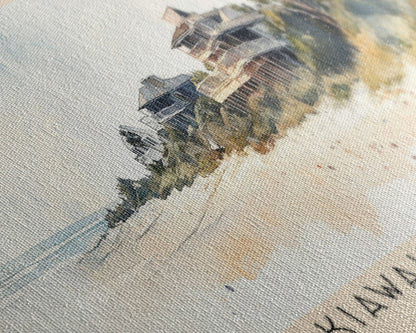 Kiawah Island, South Carolina Watercolor Print, Vacation Gift, South Carolina Wall Art, Beach Painting, Beach Decor, Large Wall Art, Wood Frame Art