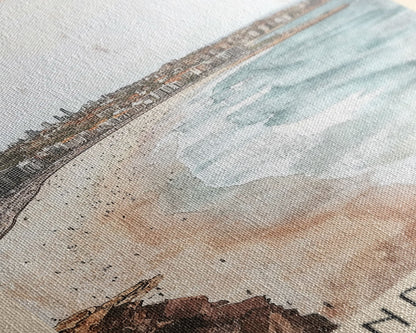 Bondi Beach, Sydney, Australia Watercolor Print, Vacation Gift, Sydney, Australia Wall Art, Beach Painting, Beach Decor, Large Wall Art, Wood Frame Art