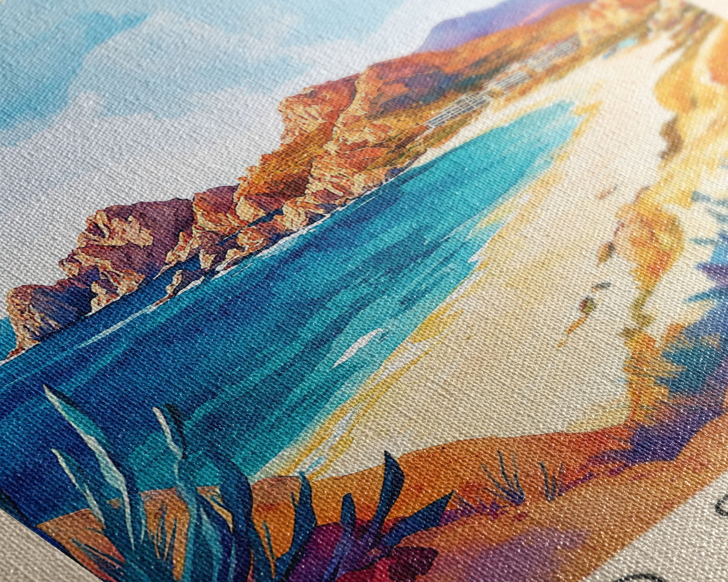 Cabo San Lucas, Mexico Watercolor Print, Vacation Gift, Mexico Wall Art, Beach Painting, Beach Decor, Large Wall Art, Wood Frame Art