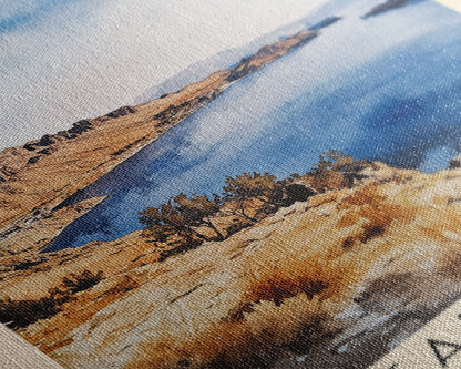 Caldera, Chile Watercolor Print, Vacation Gift, Chile Wall Art, Beach Painting, Beach Decor, Large Wall Art, Wood Frame Art