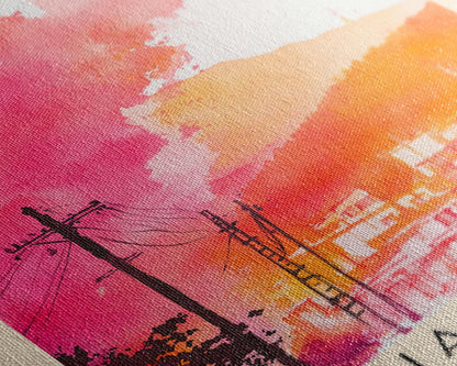 Changdao, China Watercolor Beach Print, Vacation Gift, China Wall Art, Beach Painting, Beach Decor, Beach Painting