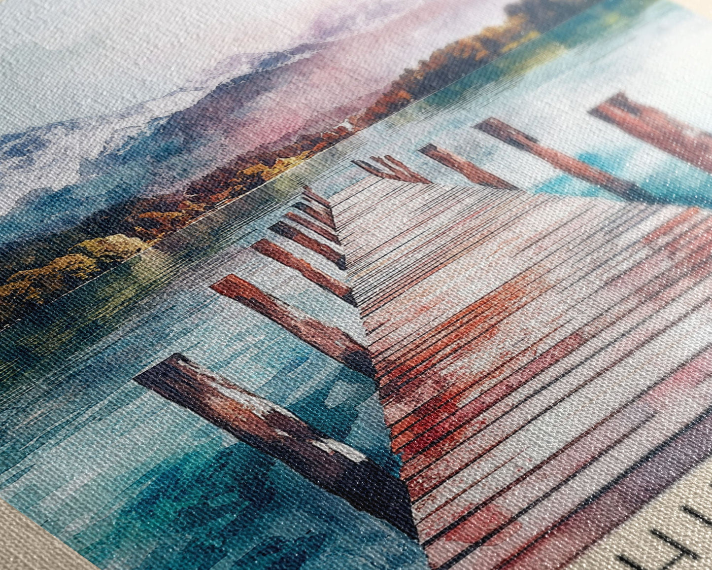 Chiemsee, Germany Watercolor Print, Vacation Gift, Germany Wall Art, Beach Painting, Beach Decor, Large Wall Art, Wood Frame Art