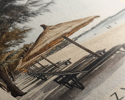 Lazy Beach, Cambodia Watercolor Beach Print, Vacation Gift, Cambodia Wall Art, Beach Painting, Beach Decor, Beach Painting