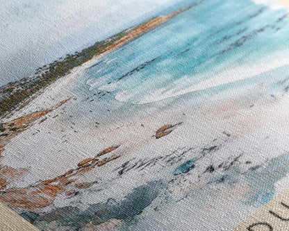 Llandudno Beach, South Africa Watercolor Print, Vacation Gift, South Africa Wall Art, Beach Painting, Beach Decor, Large Wall Art, Wood Frame Art