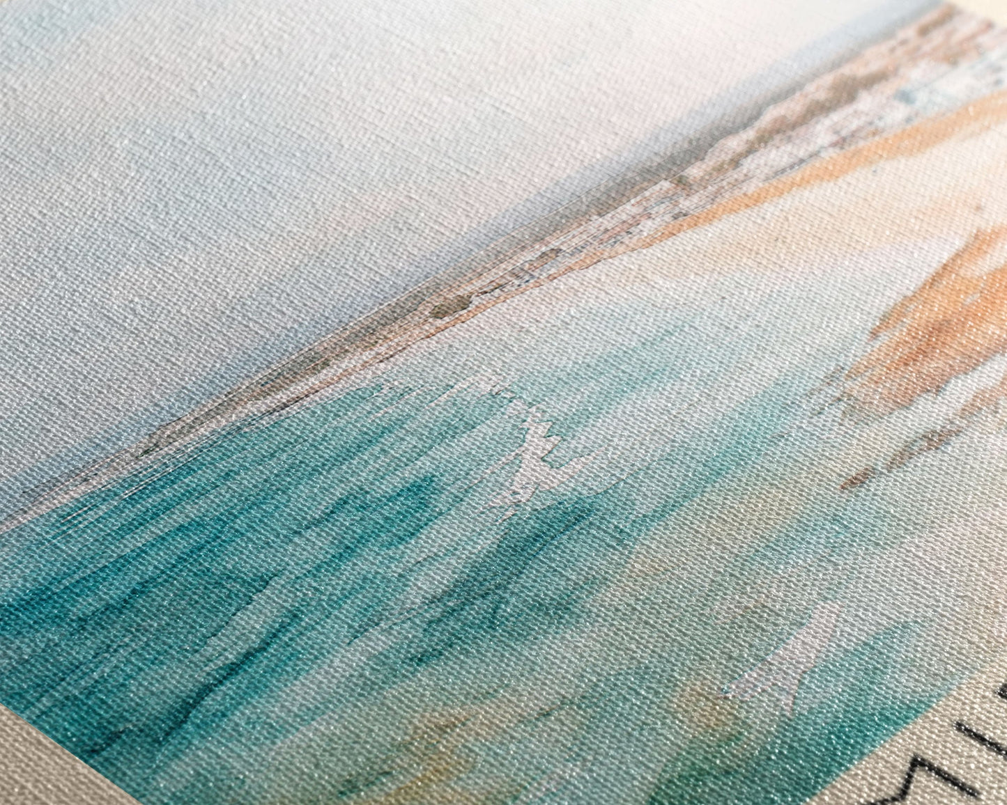 Mirissa, Sri Lanka Watercolor Beach Print, Vacation Gift, Sri Lanka Wall Art, Framed Canvas Print, Framed Beach Painting