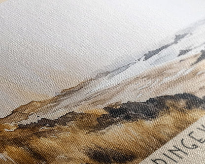 Þingeyri Beach, Iceland Watercolor Beach Print, Vacation Gift, Iceland Wall Art, Framed Canvas Print, Framed Beach Painting