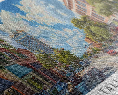 Tallahassee Florida Travel Poster, Framed Canvas Print, Wall Art, Home Decor, Travel Gift, Living Room Art, Retro Style Art