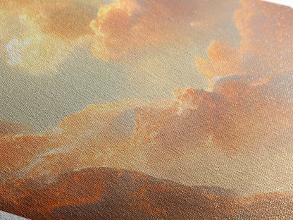 Golden Prairie Tree Diamond Shaped Serene Landscape Scene Canvas Art Print Peaceful Field Skies Rustic Nature Wall Decor