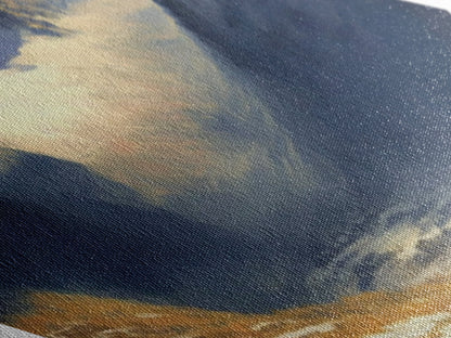 Alpine Valley Peaks Diamond Shaped Canvas Art Print, Snowy Mountain Scenic Wall Decor, Wilderness Landscape Nature Painting