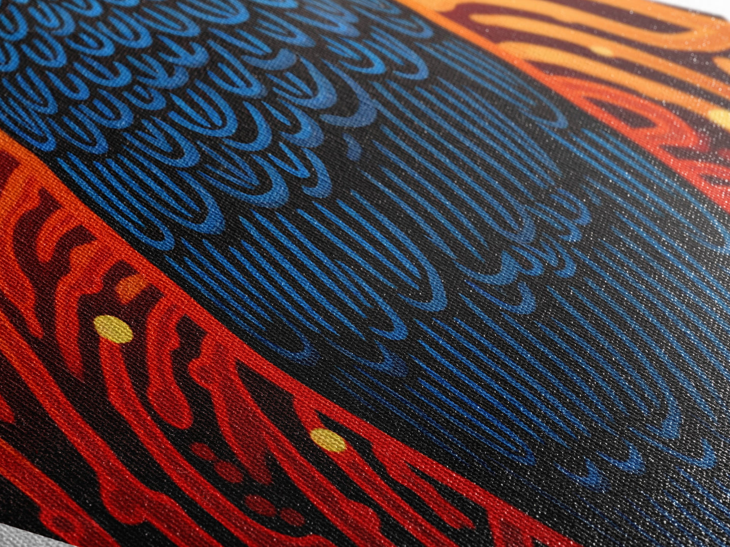 Gothic Raven Diamond Shaped Wall Art, Canvas Embossed Print, Diamond Shaped Wall Decor, Funky Art, Mid-Century Modern Retro Art