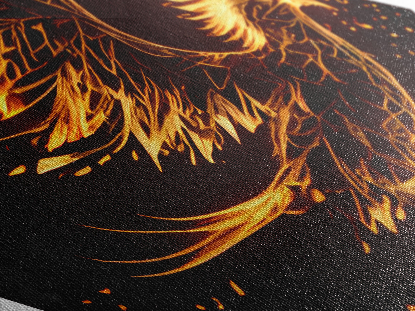 Phoenix Wood Framed Art Print, Diamond Shaped Art, Rebirth, Reincarnation, Canvas Textured Decor Art Print, Office Art