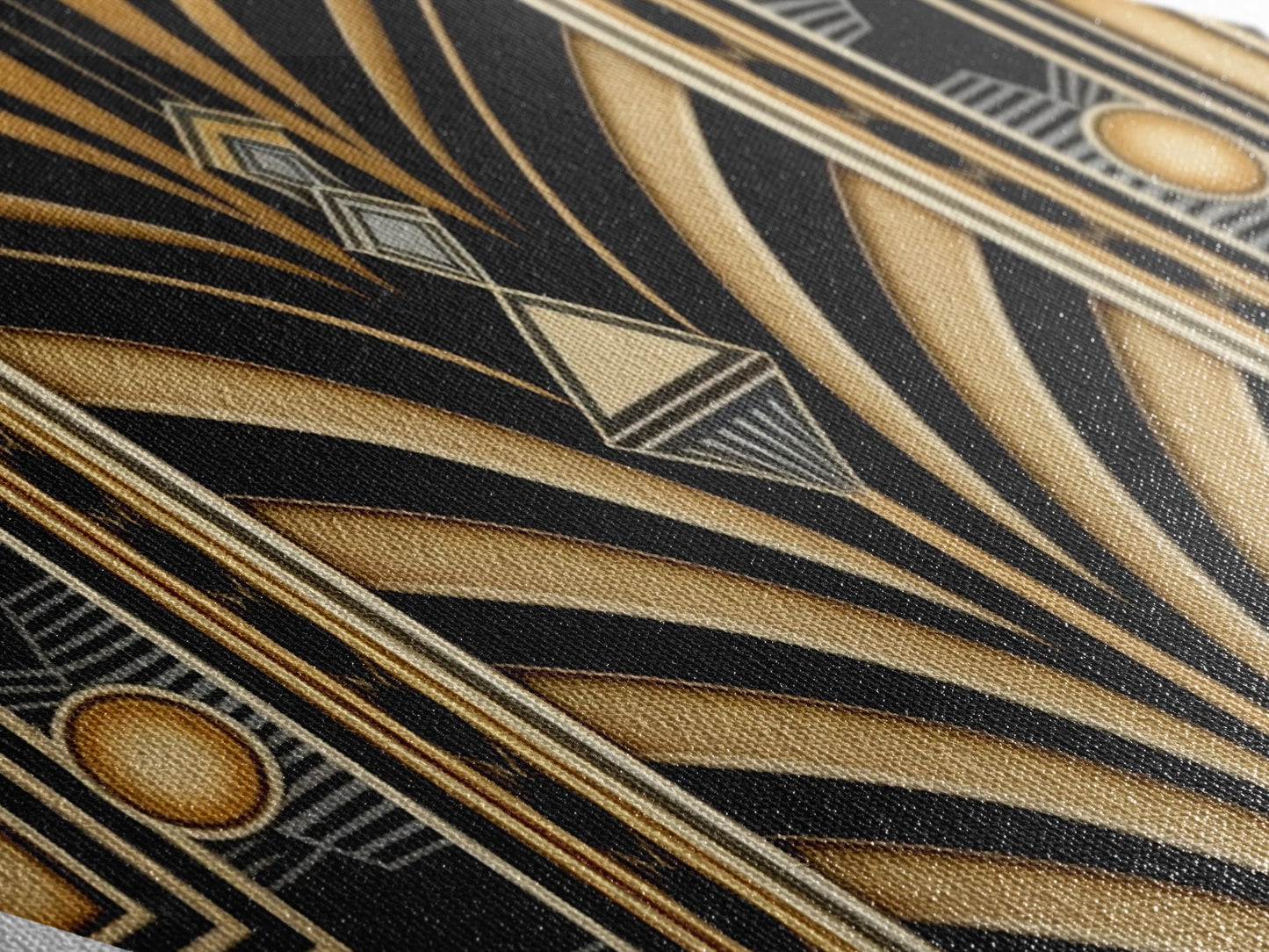 Gold and Black Diamond Shaped Art Deco Wall Art Panel Print, Diamond Shaped Art, Office Decor, MCM Art